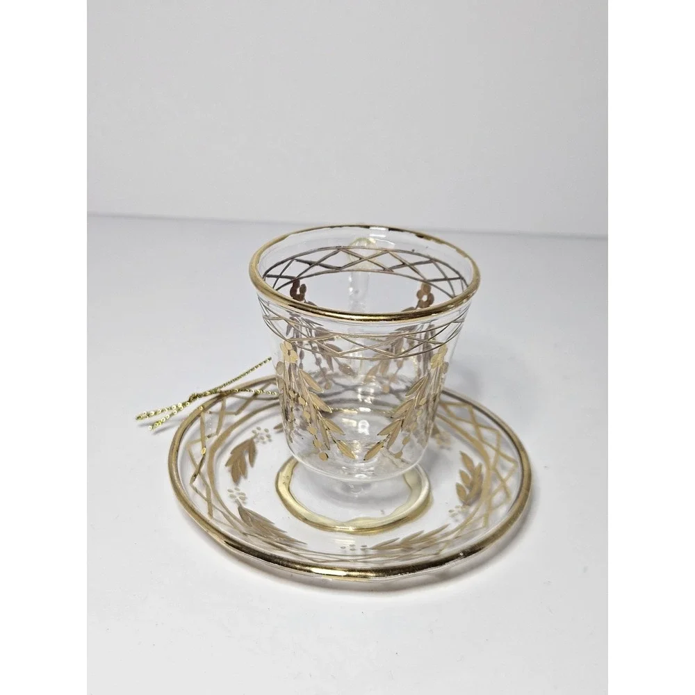 Vintage Tea Pot Mini Glass Hanging Decorative Ornament Holiday Tree